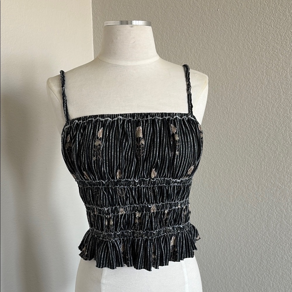 We the free dolce vita tank top black striped floral